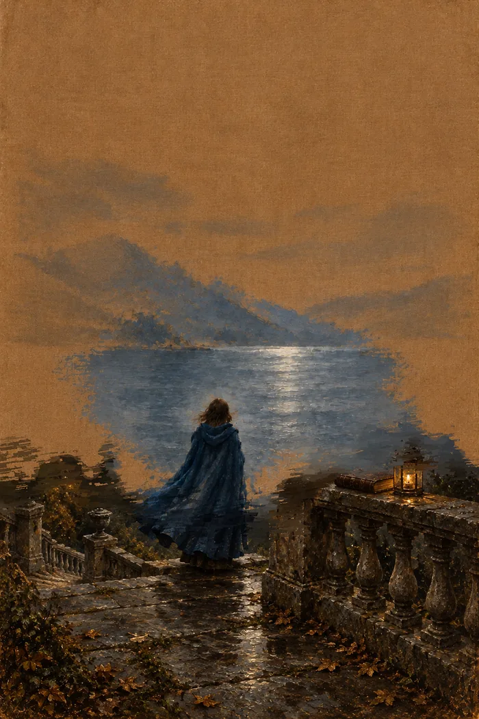 The Vaelstrom painting in Year 4: a balustrade and a lantern have appeared around the figure.